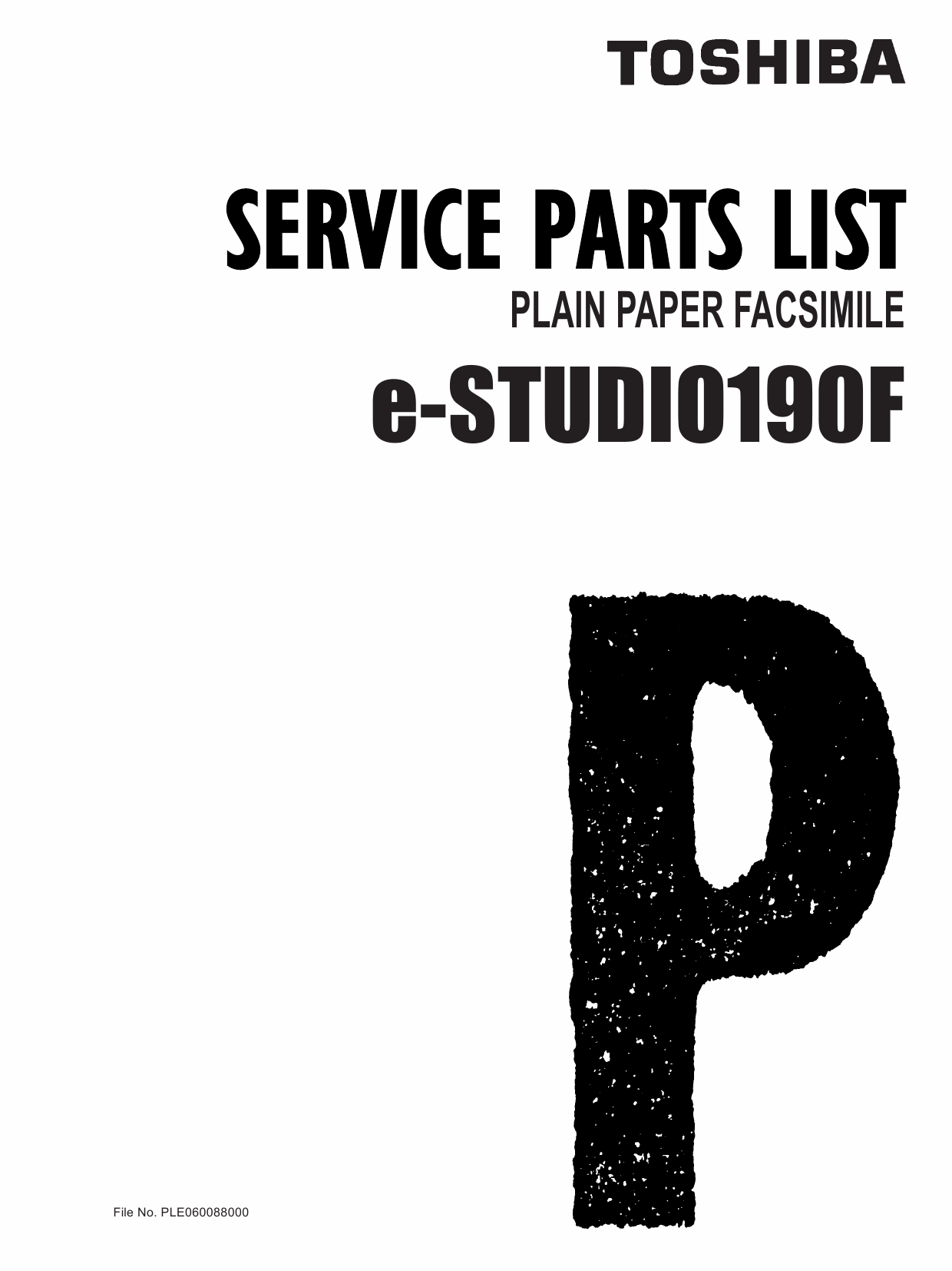 TOSHIBA e-STUDIO 190F Parts List Manual-1